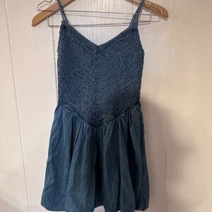 American Eagle Outfitters Teal Smocked Dress
